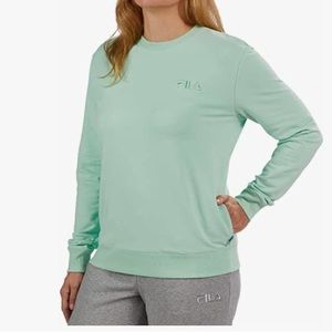 NEW -Women’s FILA Midweight French Terry Crewneck Long Sleeve Sweatshirt (green)